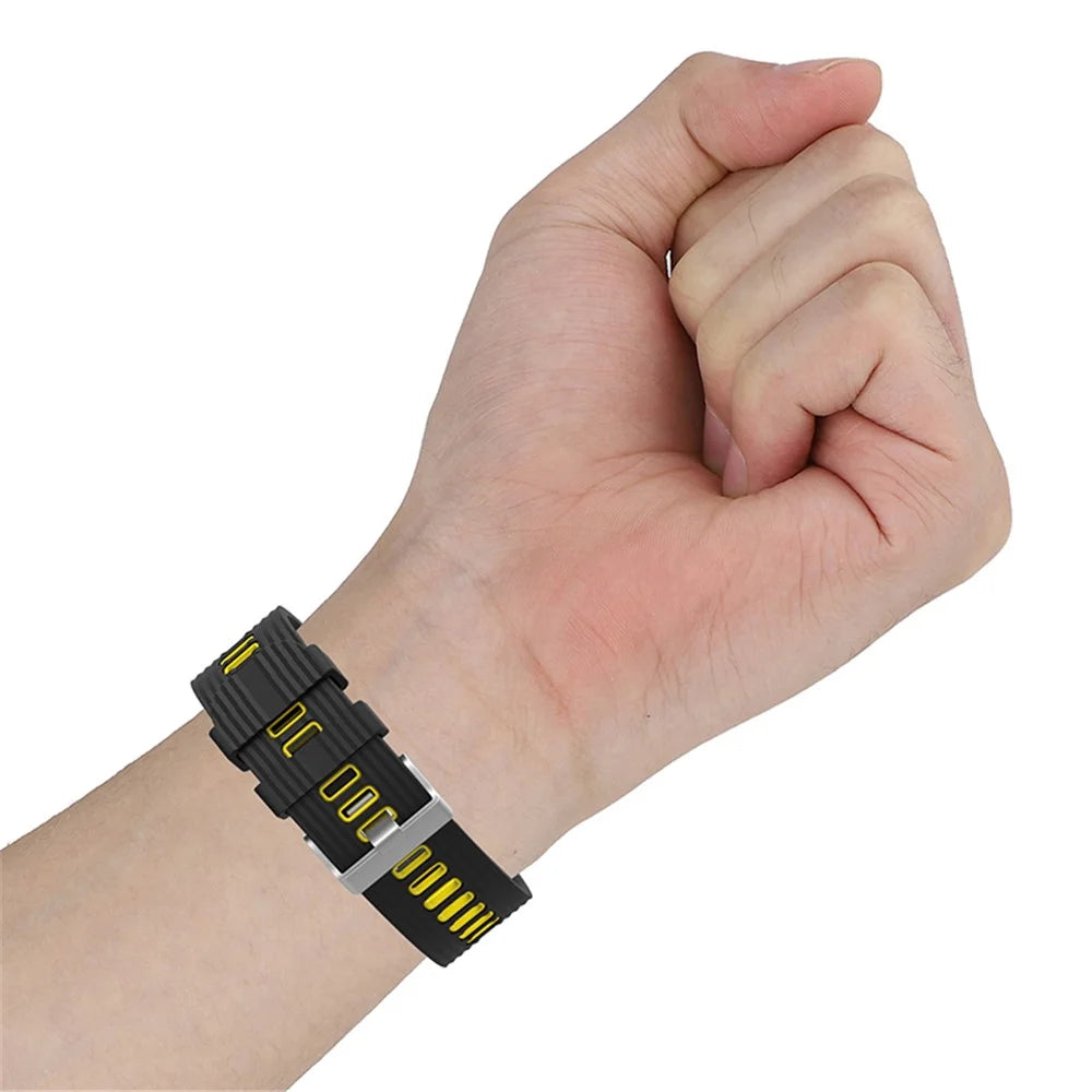 For Huawei Watch GT 3 (46mm) Dual Color 22mm Silicone Watch Strap Replacement Wrist Band - White/Black - 5