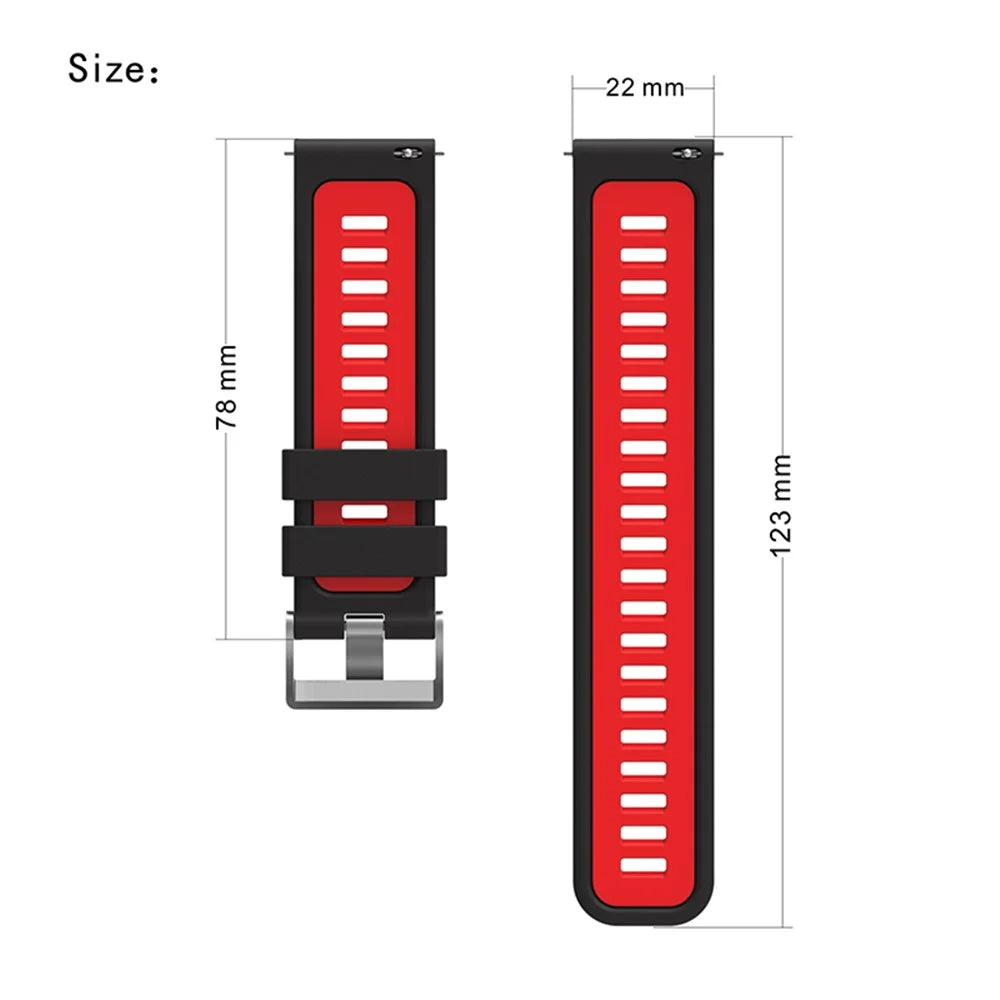 For Huawei Watch GT 3 (46mm) Dual Color 22mm Silicone Watch Strap Replacement Wrist Band - White/Black - 6