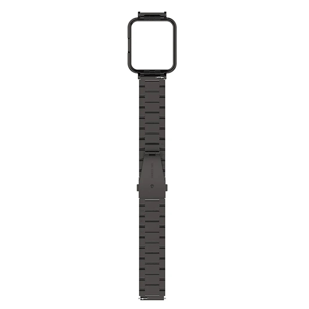 For Xiaomi Redmi Watch 2 Lite Three Beads Stainless Steel Replacement Wrist Strap with Watch Case - Black - 5