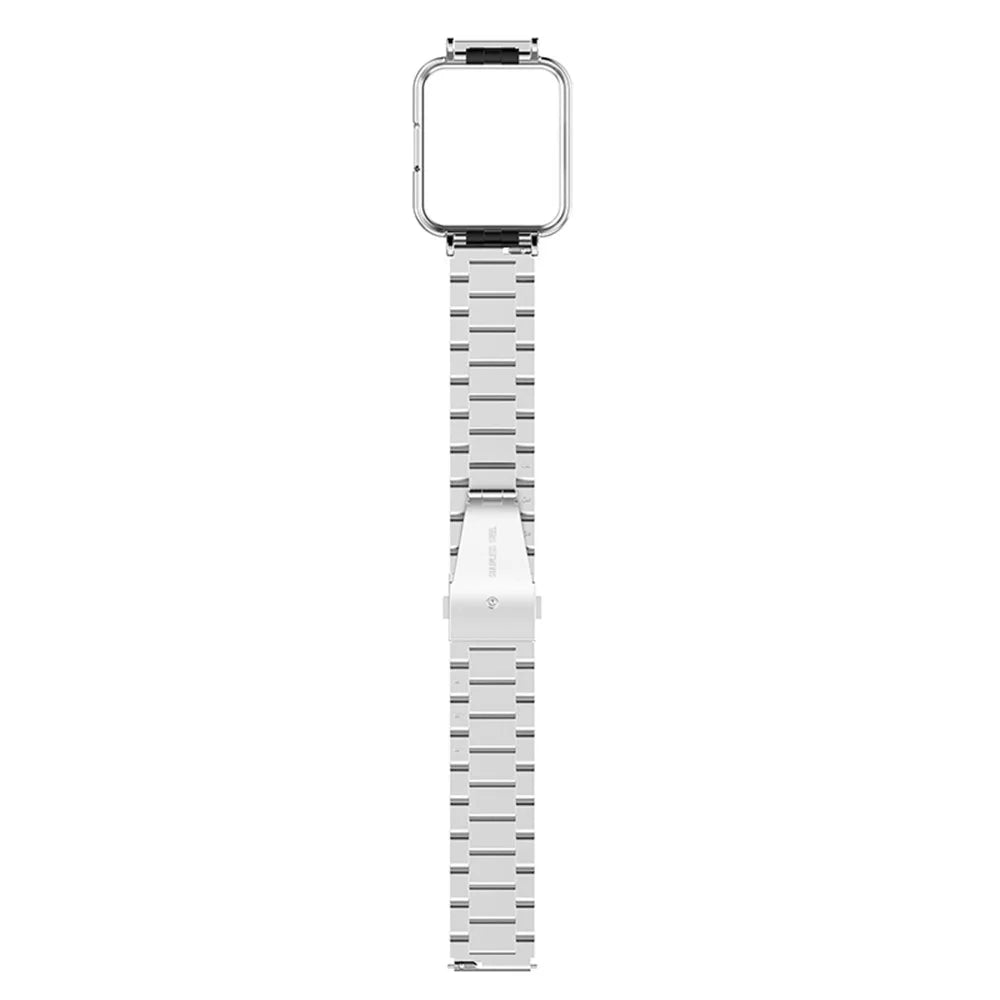 For Xiaomi Redmi Watch 2 Lite Stainless Steel Three Beads Smartwatch Band Replacement Wrist Strap with Watch Case - Silver - 5