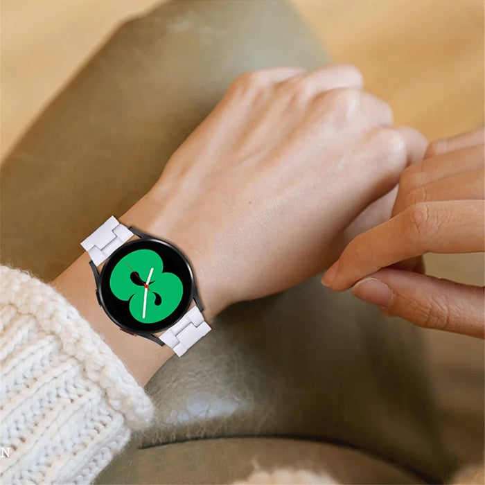 For Huami Amazfit Bip S/GTR 42mm/GTS/Bip Lite 20mm Watch Strap Replacement Resin Wrist Band - White - 7