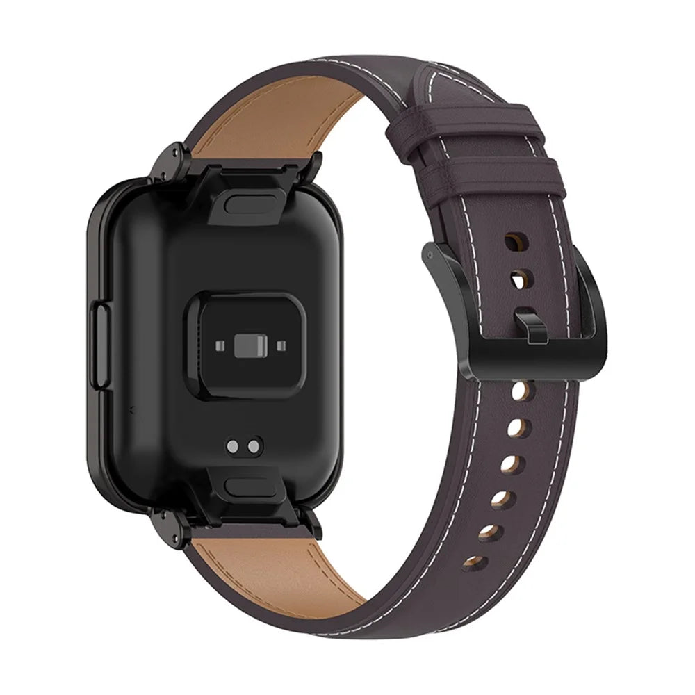 For Xiaomi Redmi Watch 2 Lite Replacement Genuine Leather Strap Adjustable Watch Band - Dark Purple - 2