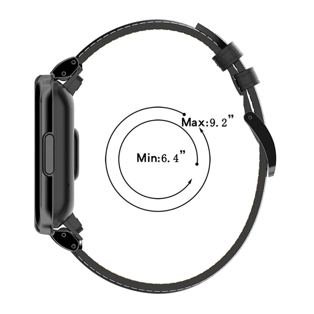 For Xiaomi Redmi Watch 2 Lite Replacement Genuine Leather Strap Adjustable Watch Band - Dark Purple - 4