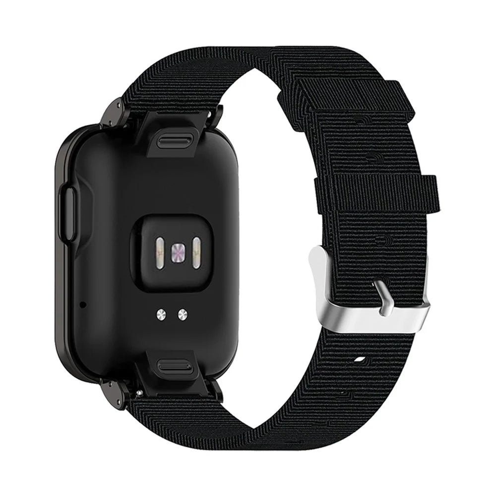 For Xiaomi Redmi Watch/Mi Watch Lite Nylon Canvas Smart Watch Band Adjustable Replacement Strap - Black - 2