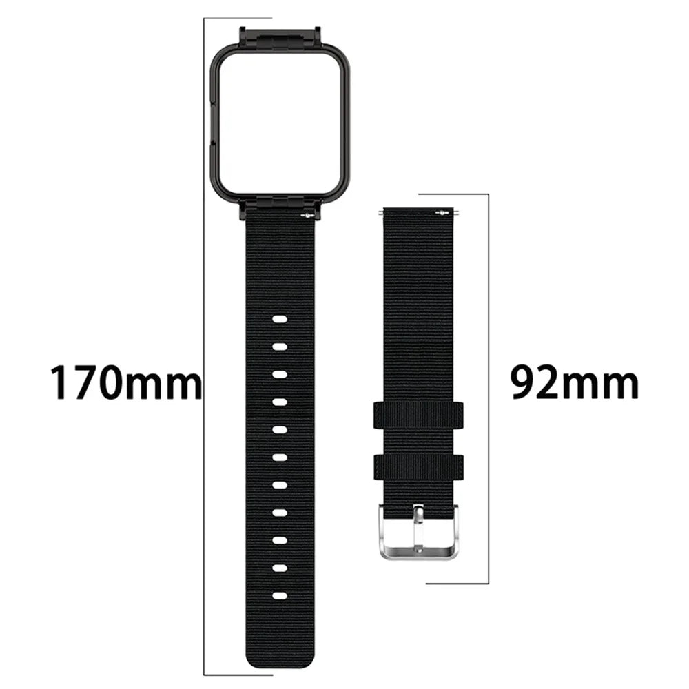For Xiaomi Redmi Watch 2 Breathable Nylon Canvas Watch Band Replacement Watch Strap - Black Blue - 2
