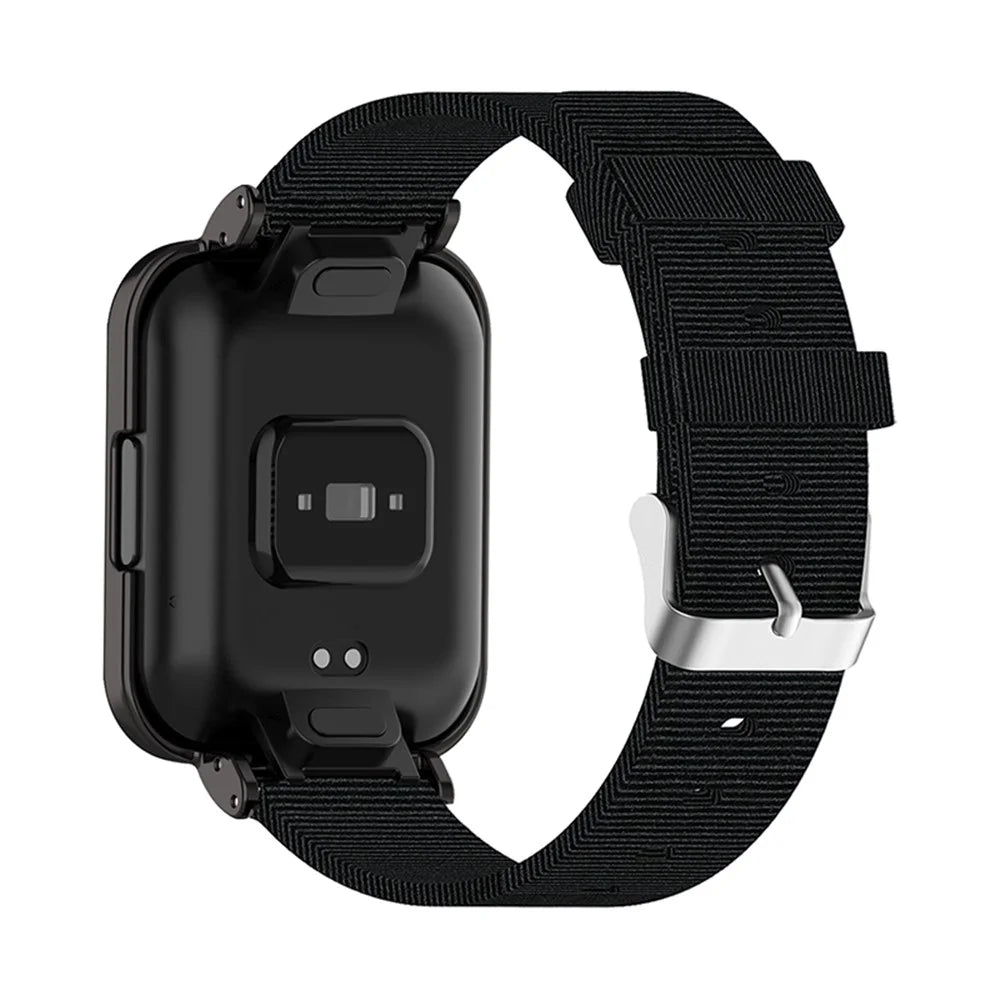 For Xiaomi Redmi Watch 2 Breathable Nylon Canvas Watch Band Replacement Watch Strap - Black Blue - 3