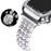 For Apple Watch Series 3 / 2 / 1 38mm Stylish Pearl Rhinestone Decor Drawstring Metal Replacement Watch Strap Bracelet + PC Watch Case Frame - Silver - 1