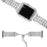 For Apple Watch Series 3 / 2 / 1 38mm Stylish Pearl Rhinestone Decor Drawstring Metal Replacement Watch Strap Bracelet + PC Watch Case Frame - Silver - 2