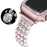For Apple Watch SE / SE(2022) / Series 6 / 5 / 4 40mm Replacement Wrist Strap Pearl Rhinestone Decor Metal Bracelet Band + PC Anti-scratch Watch Case - Rose Pink - 1