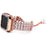 For Apple Watch Series 7 41mm Metal Pearl Rhinestone Decor Bracelet Smart Watch Band + Hollow Out PC Watch Cover Case - Rose Gold - 3