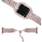For Apple Watch Series 7 45mm Pearl Rhinestone Decor Drawstring Design Metal Bracelet Watch Strap + PC Watch Frame Protective Case - Rose Gold - 2