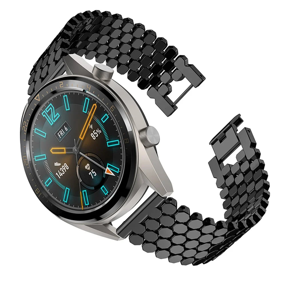 Watch Band for Huawei Watch GT 46mm / Samsung Galaxy Watch3 45mm / Watch 46mm Alloy Quick Release Watchband 22mm Replacement Strap - Black - 3