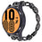 For Huawei Watch GT3 42mm/Samsung Galaxy Watch 4/4 Classic 20mm Universal Threaded Metal Chain Strap Replacement Watchband - Black - 2
