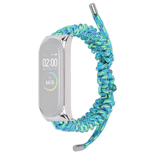 For Xiaomi Mi Band 5/6 Nylon Braided Rope Watch Strap Adjustable Replacement Wrist Band - Green - 1