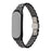For Xiaomi Mi Band 5/Mi Band 6 Ceramics+Stainless Steel Watch Strap Replacement Watch Band - Five Beads Black - 1