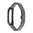 For Xiaomi Mi Band 5/Mi Band 6 Ceramics+Stainless Steel Watch Strap Replacement Watch Band - Five Beads Black - 2