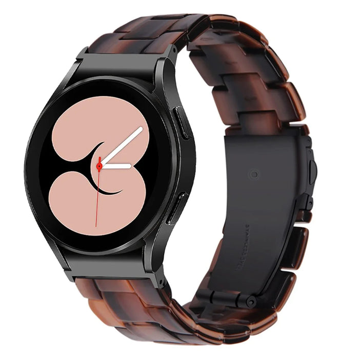 For Samsung Galaxy Watch4 Active 40mm/44mm / Watch4 Classic 42mm/46mm Smart Watch Strap Replacement Resin Wrist Band - Chocolate - 1