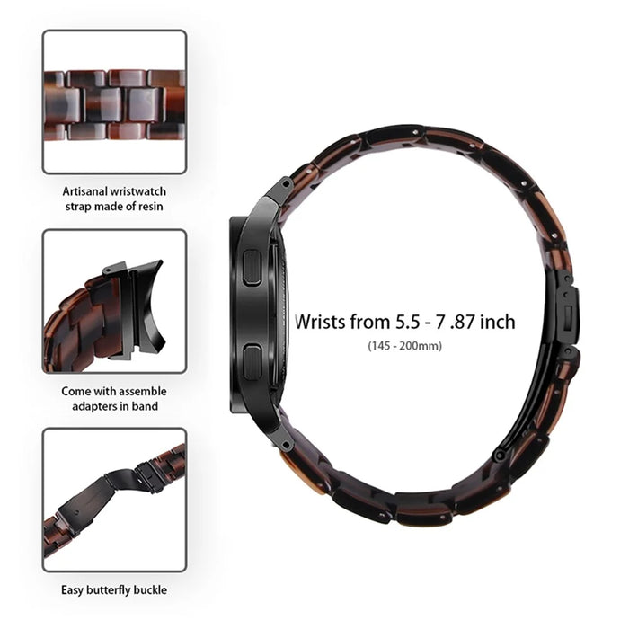 For Samsung Galaxy Watch4 Active 40mm/44mm / Watch4 Classic 42mm/46mm Smart Watch Strap Replacement Resin Wrist Band - Chocolate - 4