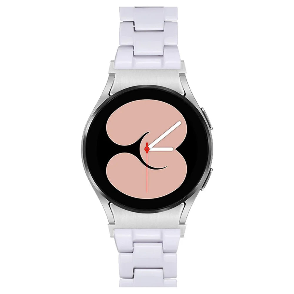 For Samsung Galaxy Watch4 Active 40mm/44mm / Watch4 Classic 42mm/46mm Stylish Resin Wrist Strap Smart Watch Replacement Band - White - 2
