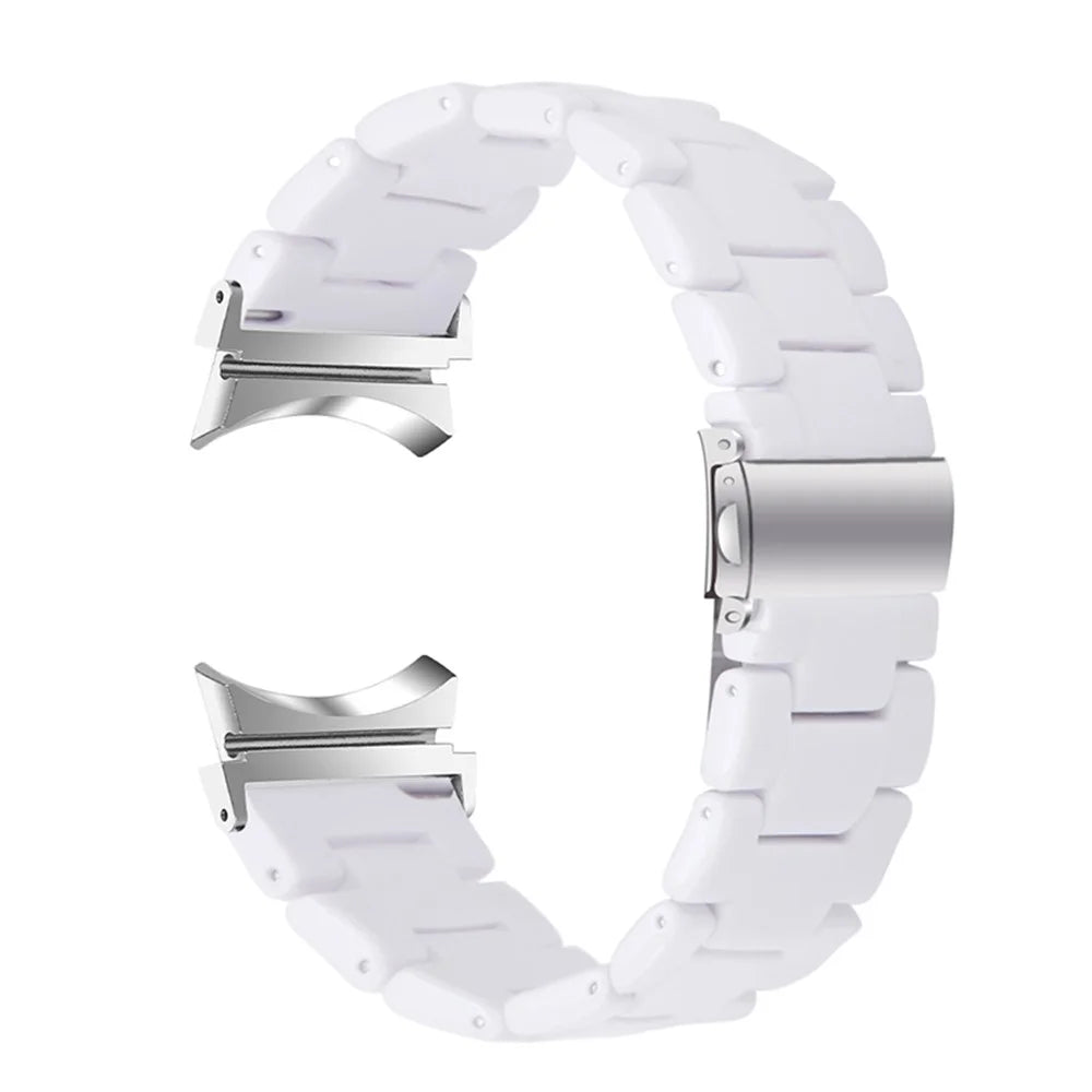For Samsung Galaxy Watch4 Active 40mm/44mm / Watch4 Classic 42mm/46mm Stylish Resin Wrist Strap Smart Watch Replacement Band - White - 3