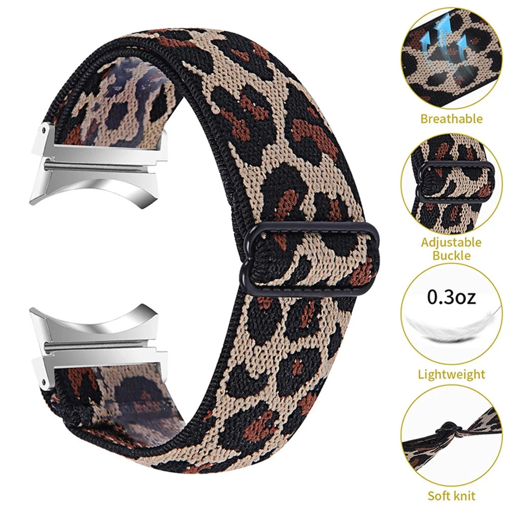 For Samsung Galaxy Watch4 Active 40mm/44mm / Watch4 Classic 42mm/46mm Elastic Woven Smart Watch Band Replacement Adjustable Wrist Strap - A - 4