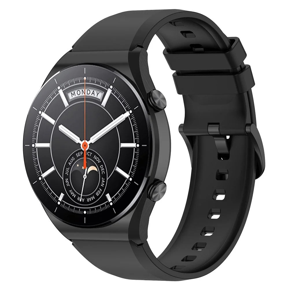 For Xiaomi Watch S1 22mm Silicone Watch Band Replacement Spare Watch Strap - Black - 2