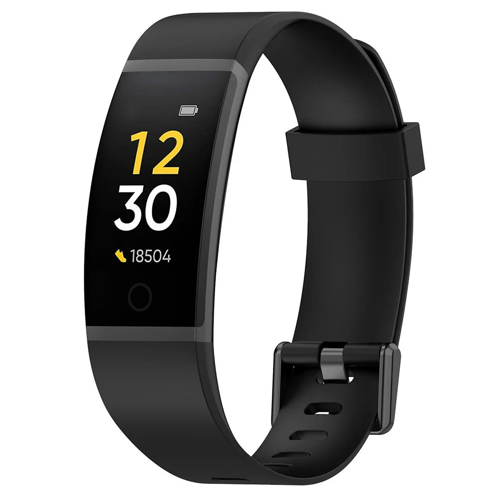 For Realme Band RMA199 Waterproof Silicone Solid Color Watch Band Replacement Watch Strap - Black - 2