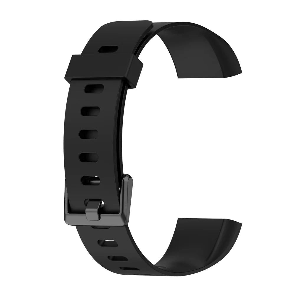 For Realme Band RMA199 Waterproof Silicone Solid Color Watch Band Replacement Watch Strap - Black - 5