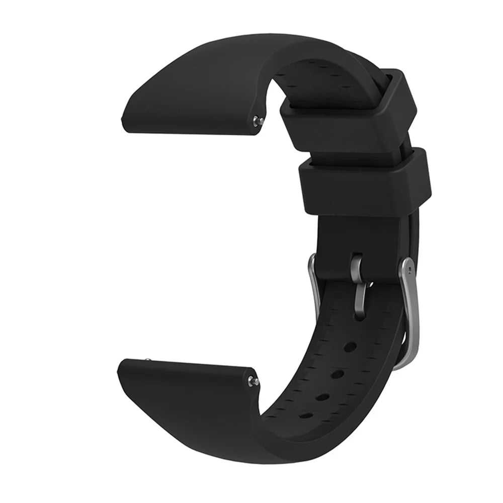 For Samsung Galaxy Watch3 41mm/Gear Sport/Huawei Watch 2 Silicone Watch Strap 20mm Quick Release Wrist Band with Buckle for Sports Watch - Black - 2