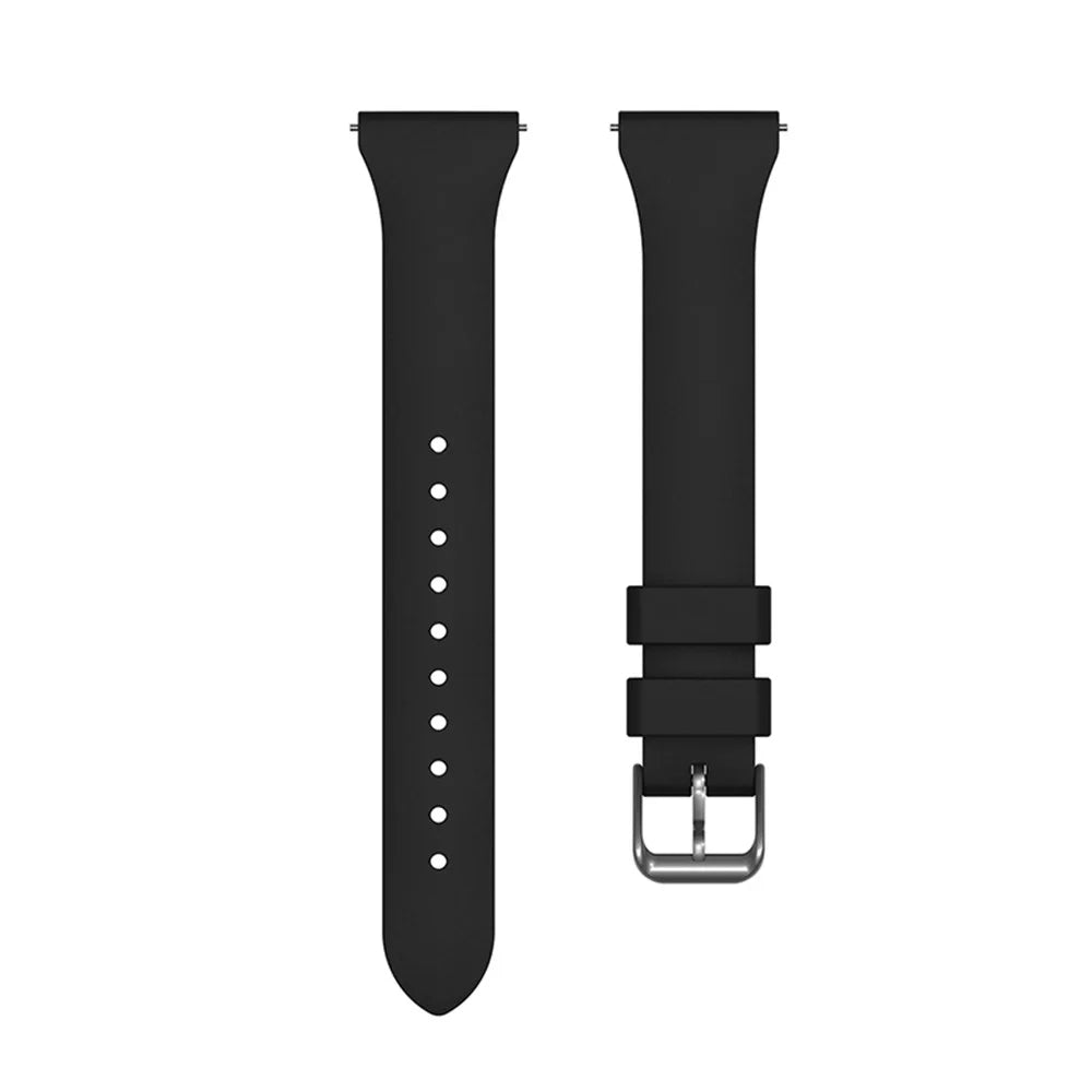 For Samsung Galaxy Watch3 41mm/Gear Sport/Huawei Watch 2 Silicone Watch Strap 20mm Quick Release Wrist Band with Buckle for Sports Watch - Black - 3