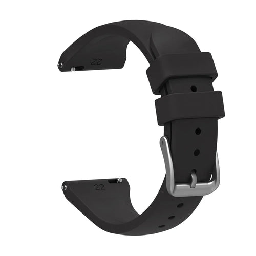 For Samsung Galaxy Watch3 45mm/Gear S3 Classic/Huawei Watch GT 2e/GT 2 46mm/Honor Magic 22mm Silicone Watch Band Quick Release Wrist Strap with Buckle for Sports Watch - Black - 1