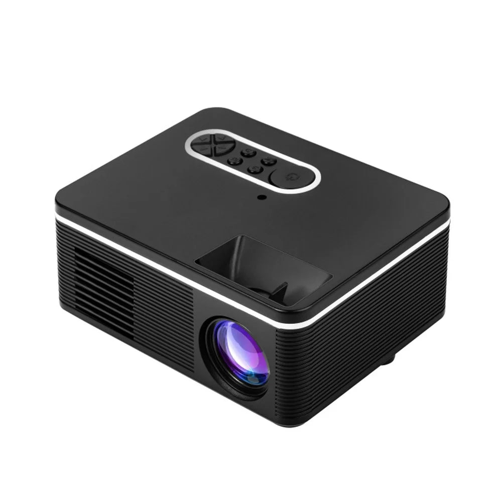 S361 / H90 Portable Mini Projector LED Home Projector Universal Compatibility for Travel / Camping / Bedroom - Black / US Plug - 1