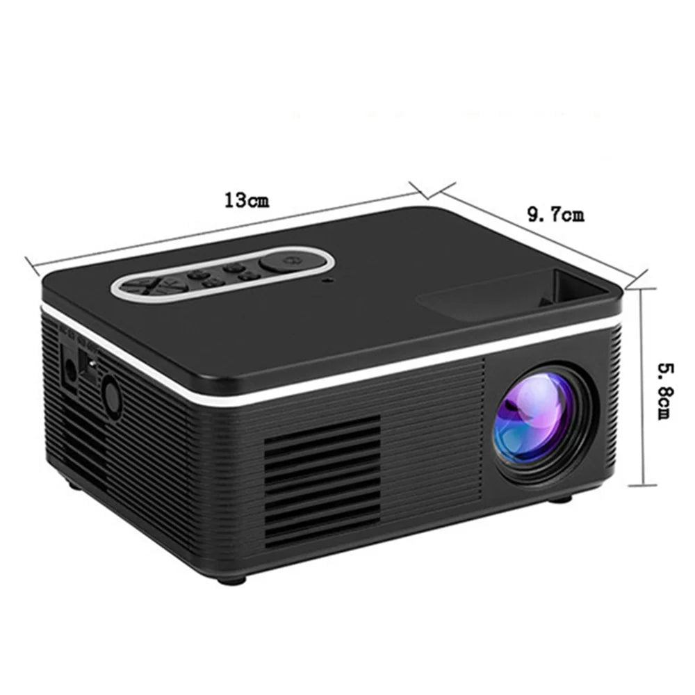 S361 / H90 Portable Mini Projector LED Home Projector Universal Compatibility for Travel / Camping / Bedroom - Black / US Plug - 7