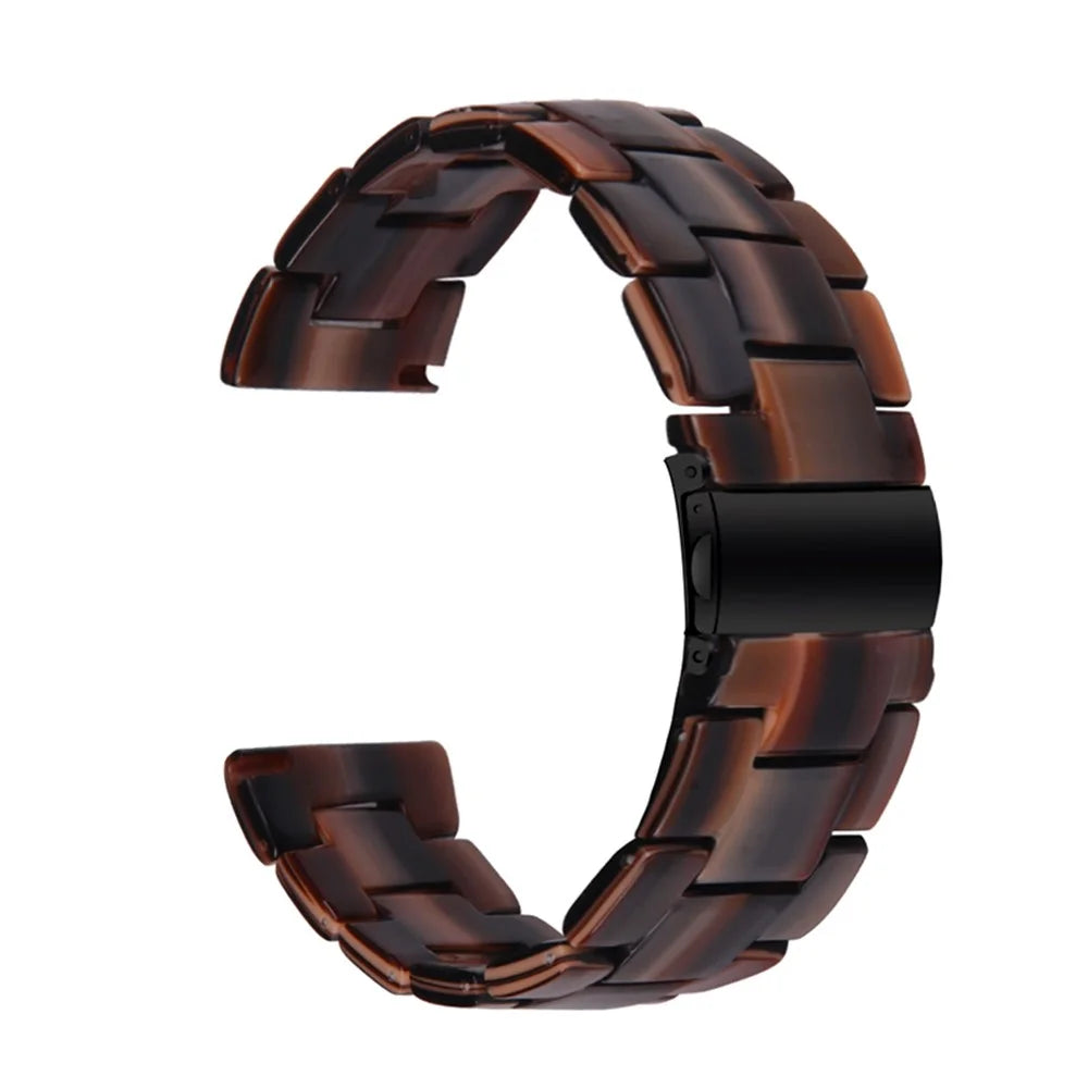 For Fossil Gen5 Carlyle/Gen5 Julianna/Gen5 Garrett/Gen5 Carlyle HR Resin Watch Band Stylish Quick Release 22mm Wrist Strap Smart Watch Replacement Part - Chocolate - 1