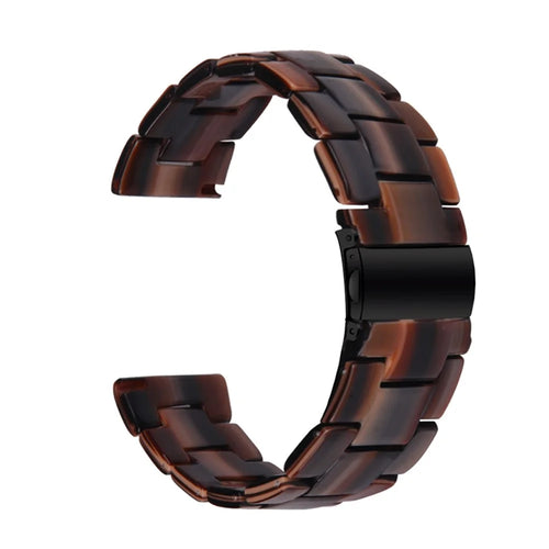 For Fossil Gen5 Carlyle/Gen5 Julianna/Gen5 Garrett/Gen5 Carlyle HR Resin Watch Band Stylish Quick Release 22mm Wrist Strap Smart Watch Replacement Part - Chocolate - 1