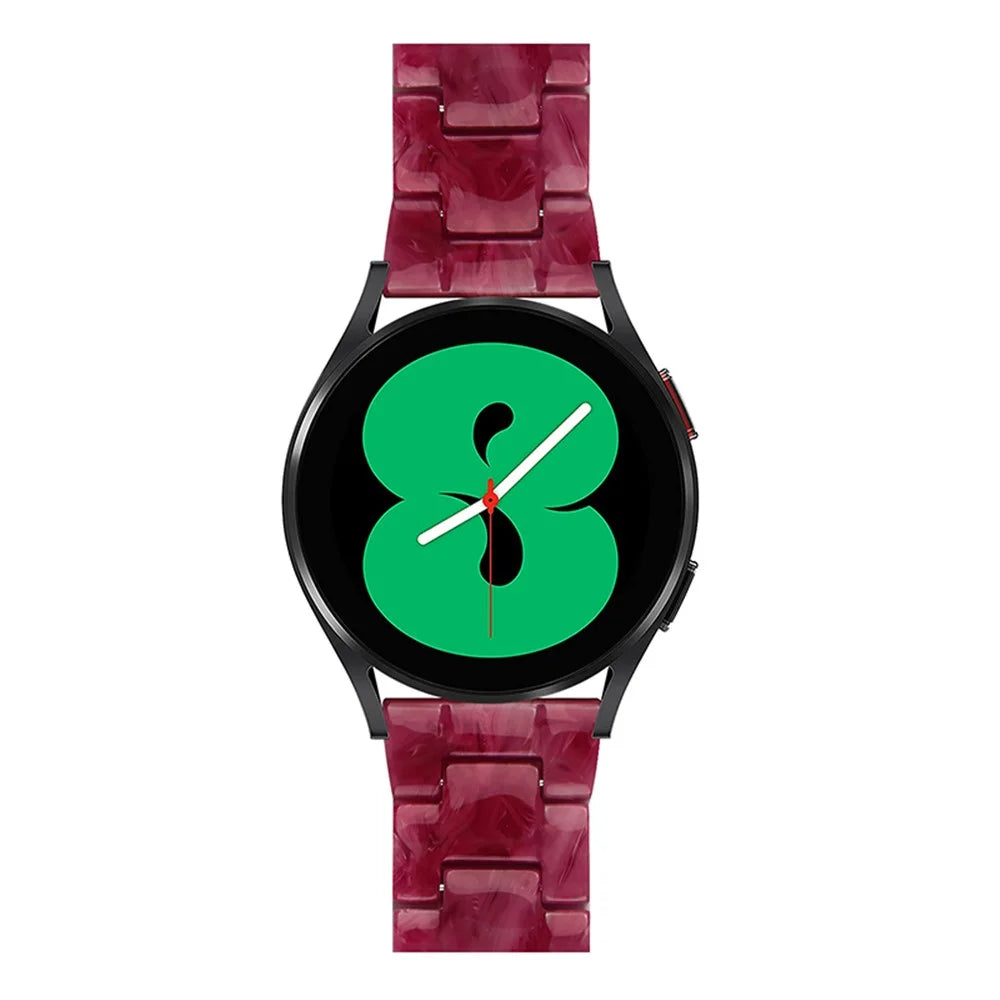 For Fossil Carlyle Gen 5 / Julianna / Garrett / Carlyle HR 22mm Smart Watch Band Resin Wrist Strap Replacement - Marble Red - 2