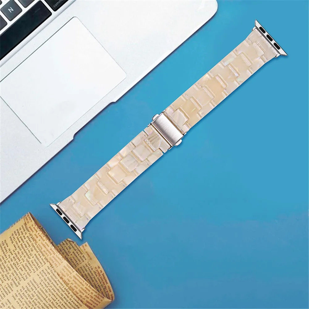 For Apple Watch Series 10 46mm / Ultra 2 Ultra 49mm / 9 8 7 45mm / SE (2023) SE (2022) SE 6 5 4 44mm / 3 2 1 42mm Smart Watch Strap Replacement Resin Wrist Band - Fluorescent Color - 4