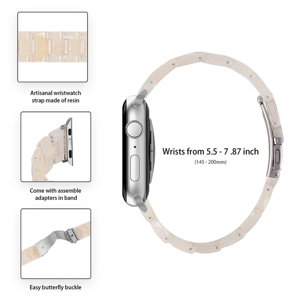 For Apple Watch Series 10 46mm / Ultra 2 Ultra 49mm / 9 8 7 45mm / SE (2023) SE (2022) SE 6 5 4 44mm / 3 2 1 42mm Smart Watch Strap Replacement Resin Wrist Band - Fluorescent Color - 5