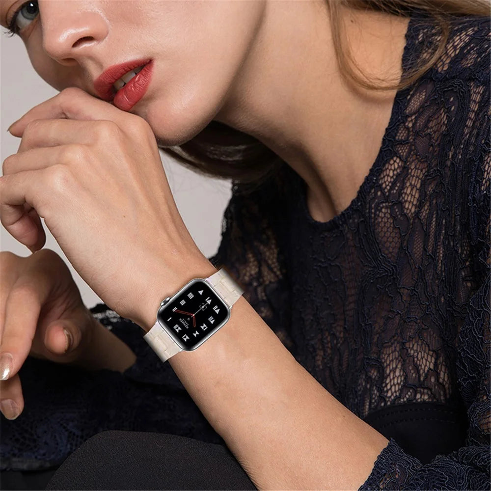For Apple Watch Series 10 46mm / Ultra 2 Ultra 49mm / 9 8 7 45mm / SE (2023) SE (2022) SE 6 5 4 44mm / 3 2 1 42mm Smart Watch Strap Replacement Resin Wrist Band - Fluorescent Color - 7