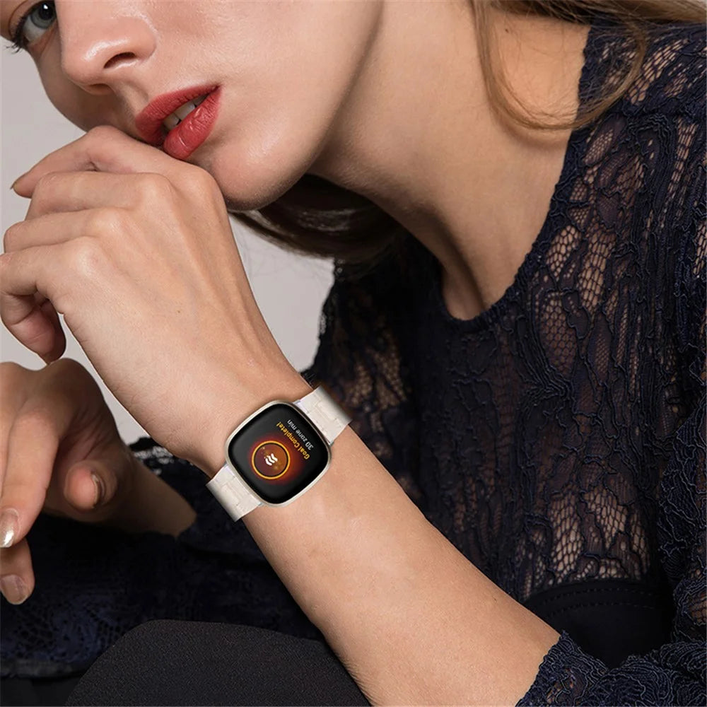 For Fitbit Versa 3/Fitbit Sense Fashionable Resin Watch Strap Replacement Wristband with Stainless Steel Buckle - Fluorescent - 6