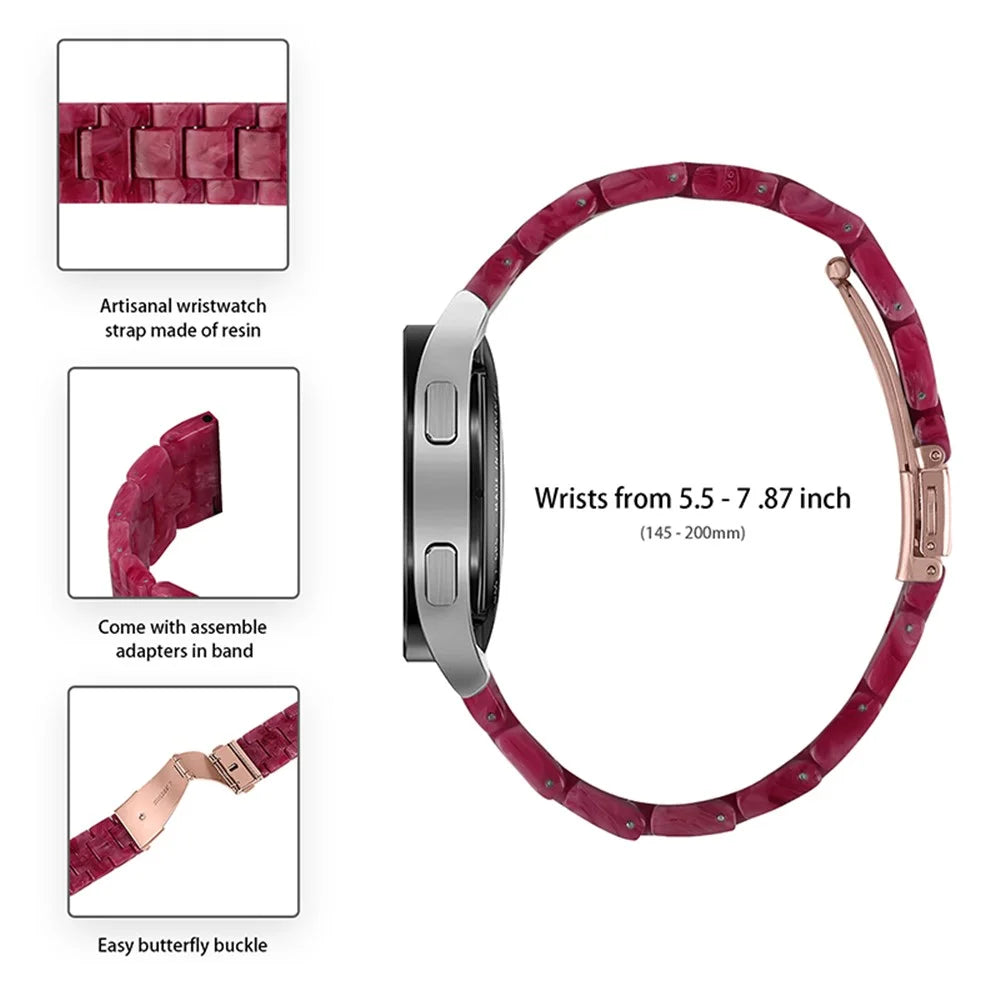 For Huami Amazfit GTR 47mm/Pace/Stratos/Stratos 2/Youth Edition 22mm Fashionable 3 Beads Resin Watch Strap Replacement Wrist Band - Marble Red - 4