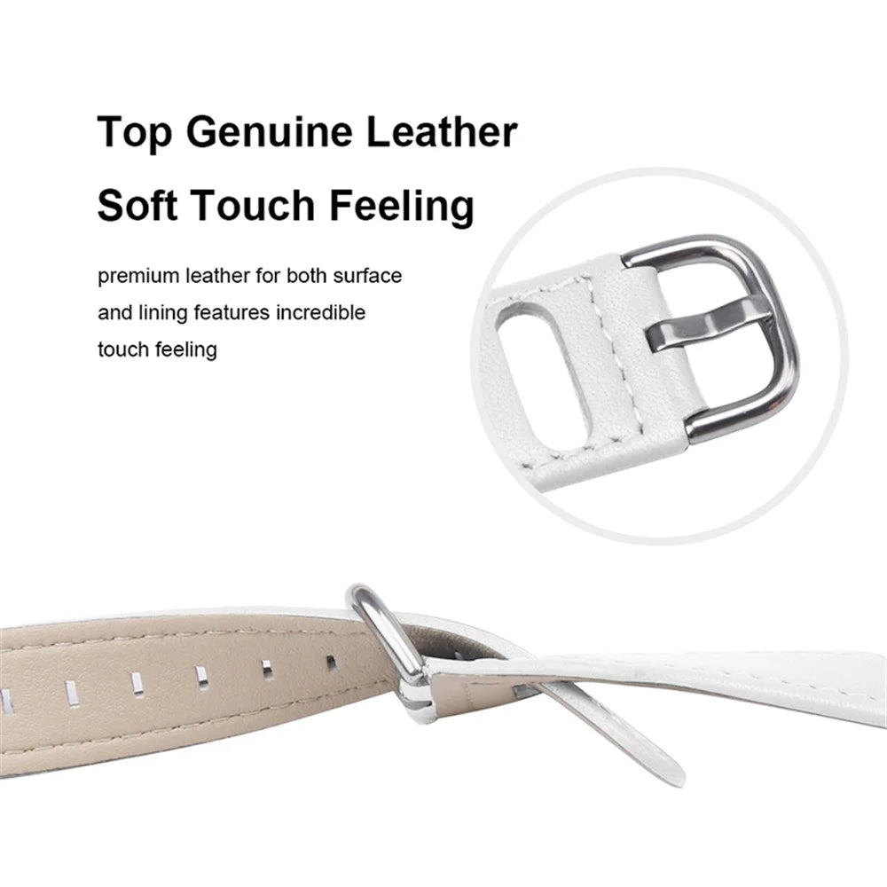 For LG Watch Sport Wear-resistant Cowhide Leather Watch Band Watch Strap with Stainless Steel Buckle - White - 3