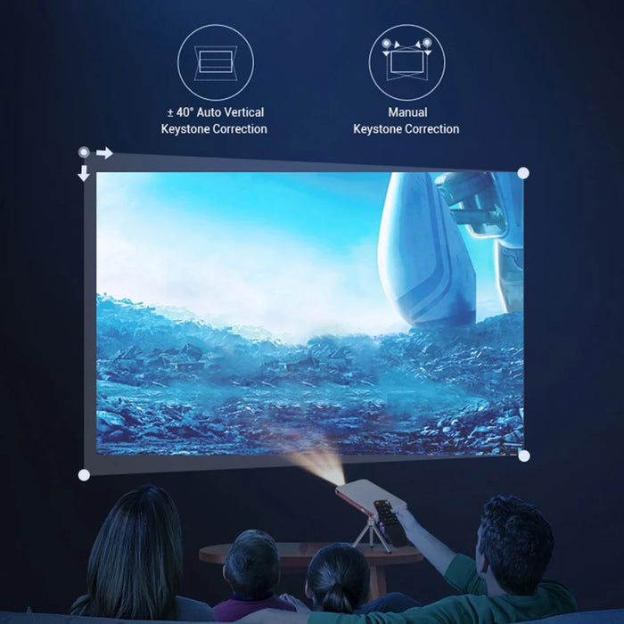 HOTACK D047A Portable Wireless Projector Mini Home Theater Projector with Bluetooth-compatible WiFi Functions Support 32GTF Card - EU Plug - 3
