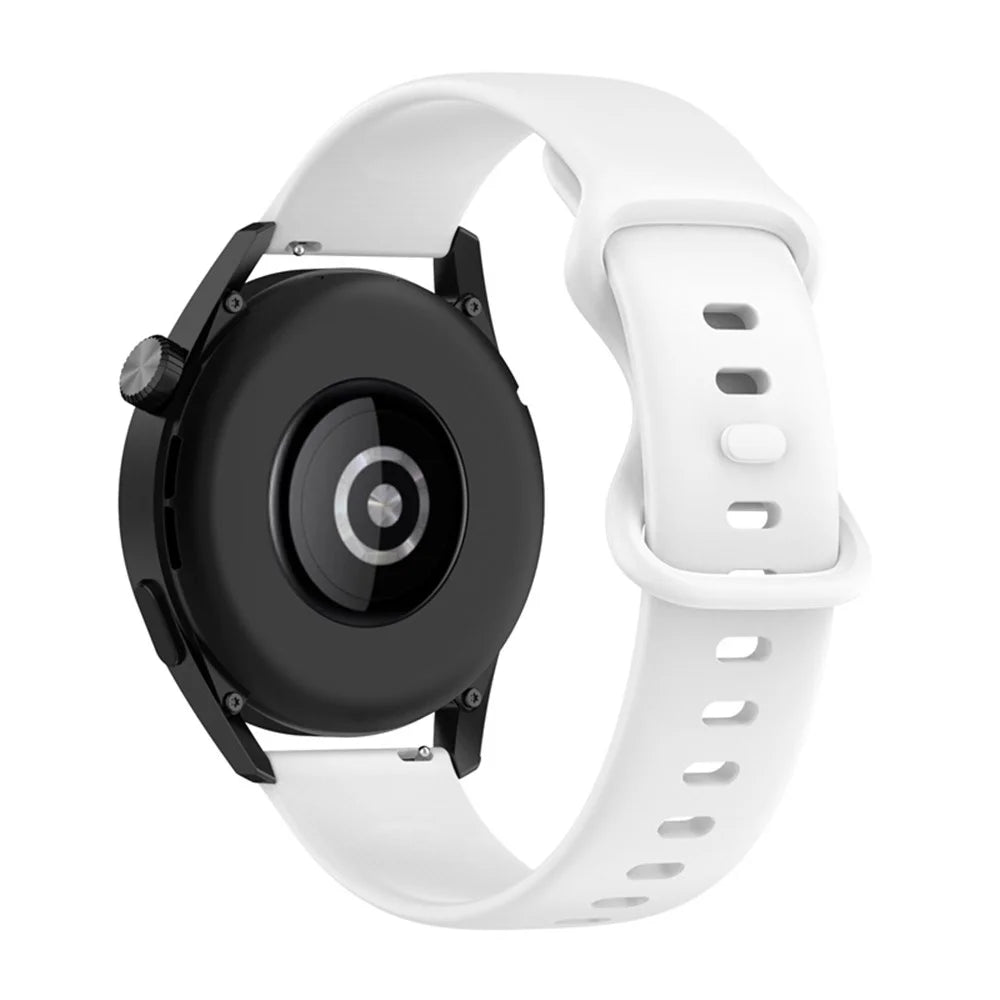 For Huawei Watch GT 3 46mm/Watch GT 2 46mm/Watch GT Runner Silicone Watch Band 22mm Adjustable Wrist Strap Replacement - White - 2