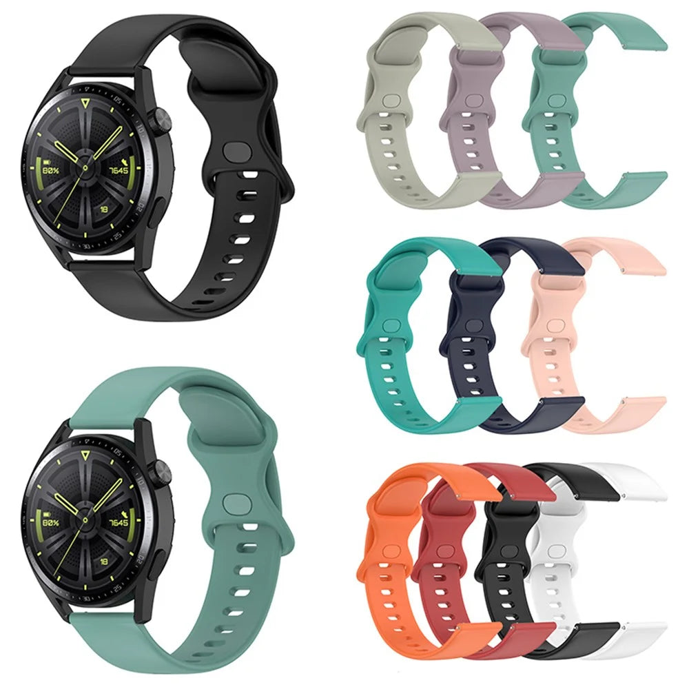 For Huawei Watch GT 3 46mm/Watch GT 2 46mm/Watch GT Runner Silicone Watch Band 22mm Adjustable Wrist Strap Replacement - White - 6