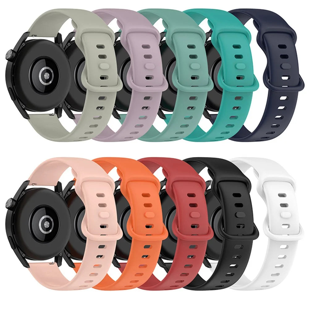 For Huawei Watch GT 3 46mm/Watch GT 2 46mm/Watch GT Runner Silicone Watch Band 22mm Adjustable Wrist Strap Replacement - White - 7