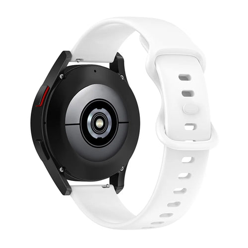 For Samsung Galaxy Watch 4 40mm / 44mm / Watch 4 Classic 42mm / Amazfit Bip 3 / GTS 3 Silicone Watch Band 20mm Quick Release Wrist Strap with Butterfly Buckle for Sports Watch - White - 1