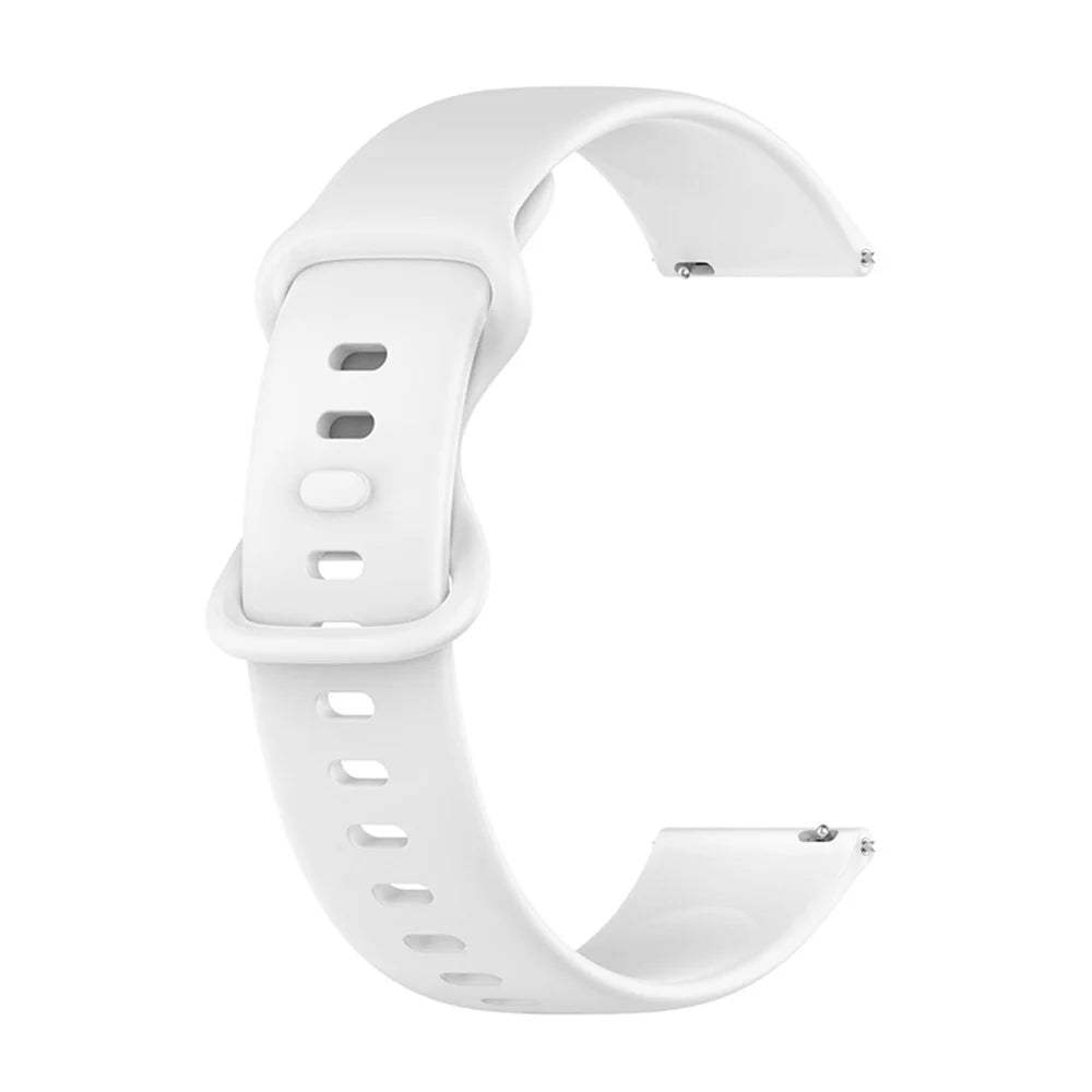 For Samsung Galaxy Watch 4 40mm / 44mm / Watch 4 Classic 42mm / Amazfit Bip 3 / GTS 3 Silicone Watch Band 20mm Quick Release Wrist Strap with Butterfly Buckle for Sports Watch - White - 2