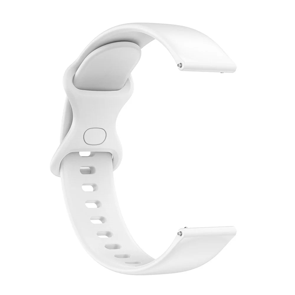 For Samsung Galaxy Watch 4 40mm / 44mm / Watch 4 Classic 42mm / Amazfit Bip 3 / GTS 3 Silicone Watch Band 20mm Quick Release Wrist Strap with Butterfly Buckle for Sports Watch - White - 3