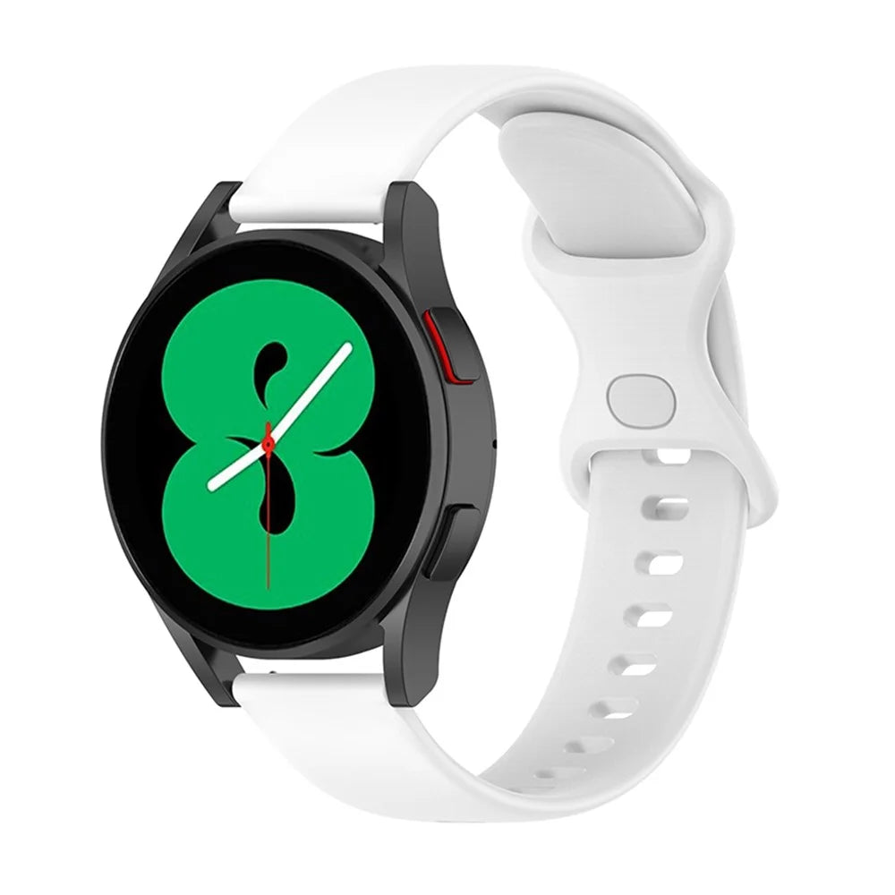 For Samsung Galaxy Watch 4 40mm / 44mm / Watch 4 Classic 42mm / Amazfit Bip 3 / GTS 3 Silicone Watch Band 20mm Quick Release Wrist Strap with Butterfly Buckle for Sports Watch - White - 5